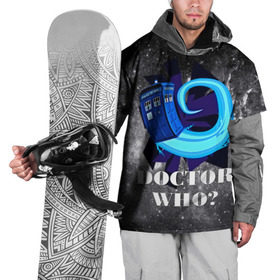 Накидка на куртку 3D с принтом Doctor who? в Петрозаводске, 100% полиэстер |  | 3d | арт | доктор кто | звезды | космос | надпись | сериал | фильмы