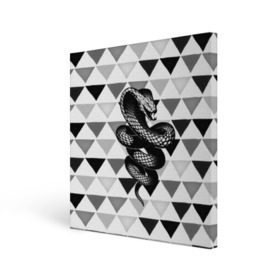 Холст квадратный с принтом Snake в Петрозаводске, 100% ПВХ |  | 3d | snake | животные | змея | ползучие | хладнокровные | чешуя