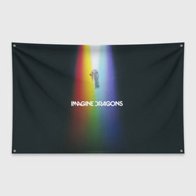 Флаг-баннер с принтом Imagine Dragons в Петрозаводске, 100% полиэстер | размер 67 х 109 см, плотность ткани — 95 г/м2; по краям флага есть четыре люверса для крепления | demons | evolve | mirrors | radioactive | драконы | космос | музыка | нло | ночь | поп | радуга | рок | свет