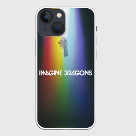 Чехол для iPhone 13 mini с принтом Imagine Dragons в Петрозаводске,  |  | demons | evolve | mirrors | radioactive | драконы | космос | музыка | нло | ночь | поп | радуга | рок | свет