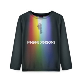 Детский лонгслив 3D с принтом Imagine Dragons в Петрозаводске, 100% полиэстер | длинные рукава, круглый вырез горловины, полуприлегающий силуэт
 | Тематика изображения на принте: demons | evolve | mirrors | radioactive | драконы | космос | музыка | нло | ночь | поп | радуга | рок | свет