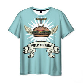 Мужская футболка 3D с принтом Четвертьфунтовый чизбургер в Петрозаводске, 100% полиэфир | прямой крой, круглый вырез горловины, длина до линии бедер | big kahuna | pulp fiction | винсент вега | гамбургер | джулс виннфилд | криминальное чтиво