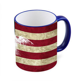 Кружка 3D с принтом Флаг США с белым орлом в Петрозаводске, керамика | ёмкость 330 мл | usa | америка | американец | америки | звездно полосатый | необычный | нью йорк | орел | соединенные | сша | флаг | штаты | янки