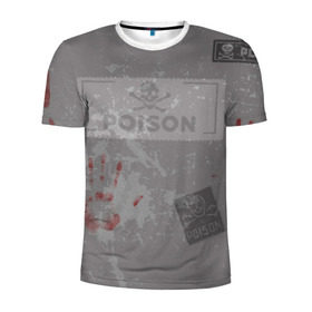 Мужская футболка 3D спортивная с принтом Poison в Петрозаводске, 100% полиэстер с улучшенными характеристиками | приталенный силуэт, круглая горловина, широкие плечи, сужается к линии бедра | 