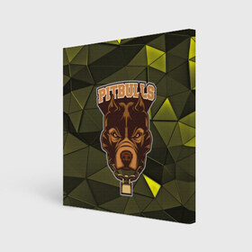Холст квадратный с принтом Pitbulls в Петрозаводске, 100% ПВХ |  | Тематика изображения на принте: dog | pitbulls | абстракция | геометрия | животные | собака | треугольники | цепь