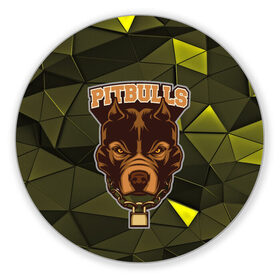 Коврик круглый с принтом Pitbulls в Петрозаводске, резина и полиэстер | круглая форма, изображение наносится на всю лицевую часть | Тематика изображения на принте: dog | pitbulls | абстракция | геометрия | животные | собака | треугольники | цепь