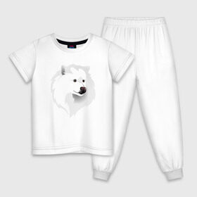 Детская пижама хлопок с принтом Самоед в Петрозаводске, 100% хлопок |  брюки и футболка прямого кроя, без карманов, на брюках мягкая резинка на поясе и по низу штанин
 | ездовая собака | ес | лайка | самоедская собака