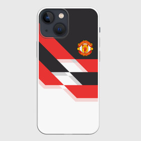 Чехол для iPhone 13 mini с принтом Manchester United   Stripe в Петрозаводске,  |  | manchester united | stripe | манчестер юнайтед | футбол