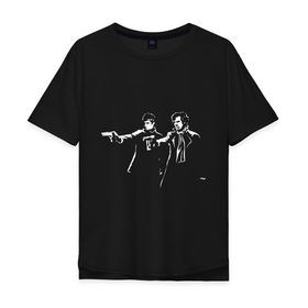 Мужская футболка хлопок Oversize с принтом Sherlock Fiction в Петрозаводске, 100% хлопок | свободный крой, круглый ворот, “спинка” длиннее передней части | 