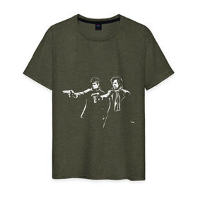 Мужская футболка хлопок с принтом Sherlock Fiction в Петрозаводске, 100% хлопок | прямой крой, круглый вырез горловины, длина до линии бедер, слегка спущенное плечо. | 