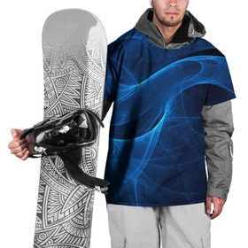 Накидка на куртку 3D с принтом Дым в Петрозаводске, 100% полиэстер |  | Тематика изображения на принте: волна | лазер | луч | пламя | синий