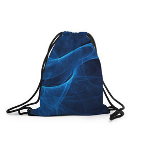 Рюкзак-мешок 3D с принтом Дым в Петрозаводске, 100% полиэстер | плотность ткани — 200 г/м2, размер — 35 х 45 см; лямки — толстые шнурки, застежка на шнуровке, без карманов и подкладки | Тематика изображения на принте: волна | лазер | луч | пламя | синий