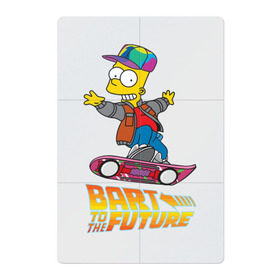 Магнитный плакат 2Х3 с принтом Bart to the future в Петрозаводске, Полимерный материал с магнитным слоем | 6 деталей размером 9*9 см | Тематика изображения на принте: back to the future | bart | homer | simpsons | барт | гомер | делореан | марти | машина времени | мультфильм | симпсоны