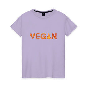 Женская футболка хлопок с принтом Vegan в Петрозаводске, 100% хлопок | прямой крой, круглый вырез горловины, длина до линии бедер, слегка спущенное плечо | green | vegan | yoga | бекон | веган | вегетарианец | вегетарианство | витамины | здоровье | зеленый | зож | йога | овощи | фрукты