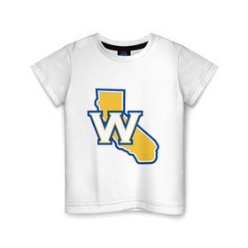 Детская футболка хлопок с принтом Golden State Warriors в Петрозаводске, 100% хлопок | круглый вырез горловины, полуприлегающий силуэт, длина до линии бедер | basketball | баскетбол | нба