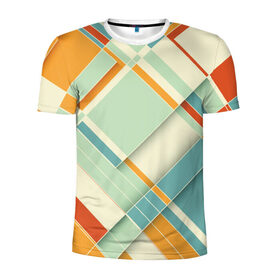 Мужская футболка 3D спортивная с принтом Цветные прямоугольники в Петрозаводске, 100% полиэстер с улучшенными характеристиками | приталенный силуэт, круглая горловина, широкие плечи, сужается к линии бедра | прямоугольники