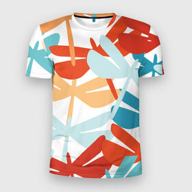 Мужская футболка 3D спортивная с принтом Стрекозы в Петрозаводске, 100% полиэстер с улучшенными характеристиками | приталенный силуэт, круглая горловина, широкие плечи, сужается к линии бедра | Тематика изображения на принте: 