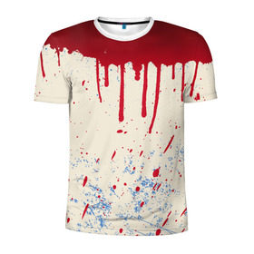 Мужская футболка 3D спортивная с принтом Кровь в Петрозаводске, 100% полиэстер с улучшенными характеристиками | приталенный силуэт, круглая горловина, широкие плечи, сужается к линии бедра | 3d | арт | краска | кровь | прикольные | цветные