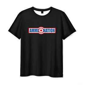Мужская футболка 3D с принтом AMMU-NATION в Петрозаводске, 100% полиэфир | прямой крой, круглый вырез горловины, длина до линии бедер | ammunation | auto | dead | grand | gta | gta5 | red | redemption | theft | гта