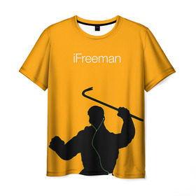 Мужская футболка 3D с принтом iFreeman в Петрозаводске, 100% полиэфир | прямой крой, круглый вырез горловины, длина до линии бедер | freeman | gordon | half | halflife | hl | life | гордон | лайф | фримен | халва | халф | халфлайф | халява