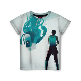 Детская футболка 3D с принтом Portal в Петрозаводске, 100% гипоаллергенный полиэфир | прямой крой, круглый вырез горловины, длина до линии бедер, чуть спущенное плечо, ткань немного тянется | glados | portal | гладос | портал