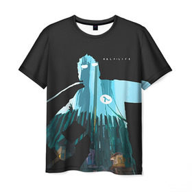 Мужская футболка 3D с принтом Half-Life в Петрозаводске, 100% полиэфир | прямой крой, круглый вырез горловины, длина до линии бедер | freeman | gordon | half | halflife | hl | life | гордон | лайф | фримен | халва | халф | халфлайф | халява