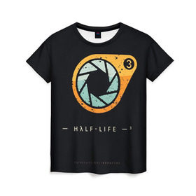 Женская футболка 3D с принтом Half-Life 3 в Петрозаводске, 100% полиэфир ( синтетическое хлопкоподобное полотно) | прямой крой, круглый вырез горловины, длина до линии бедер | freeman | gordon | half | halflife | hl | life | гордон | лайф | фримен | халва | халф | халфлайф | халява