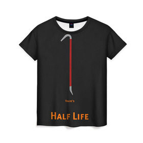 Женская футболка 3D с принтом Half-Life в Петрозаводске, 100% полиэфир ( синтетическое хлопкоподобное полотно) | прямой крой, круглый вырез горловины, длина до линии бедер | freeman | gordon | half | halflife | hl | life | гордон | лайф | фримен | халва | халф | халфлайф | халява
