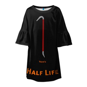 Детское платье 3D с принтом Half-Life в Петрозаводске, 100% полиэстер | прямой силуэт, чуть расширенный к низу. Круглая горловина, на рукавах — воланы | Тематика изображения на принте: freeman | gordon | half | halflife | hl | life | гордон | лайф | фримен | халва | халф | халфлайф | халява