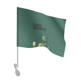 Флаг для автомобиля с принтом Доктор Шульц в Петрозаводске, 100% полиэстер | Размер: 30*21 см | django | dr. king schultz | unchained | вальц | джанго | квентин | кристоф | освобожденный | тарантино