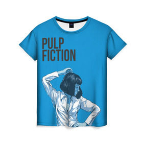 Женская футболка 3D с принтом Танцующая Мия в Петрозаводске, 100% полиэфир ( синтетическое хлопкоподобное полотно) | прямой крой, круглый вырез горловины, длина до линии бедер | pulp fiction | квентин | криминальное чтиво | мия уоллес | тарантино