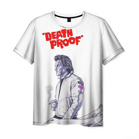 Мужская футболка 3D с принтом Death proof в Петрозаводске, 100% полиэфир | прямой крой, круглый вырез горловины, длина до линии бедер | stuntman mike | квентин | курт рассел | тарантино