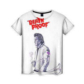 Женская футболка 3D с принтом Death proof в Петрозаводске, 100% полиэфир ( синтетическое хлопкоподобное полотно) | прямой крой, круглый вырез горловины, длина до линии бедер | Тематика изображения на принте: stuntman mike | квентин | курт рассел | тарантино