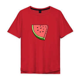 Мужская футболка хлопок Oversize с принтом Арбузе в Петрозаводске, 100% хлопок | свободный крой, круглый ворот, “спинка” длиннее передней части | арбуз | арбузы | лето | фрукты