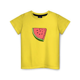 Детская футболка хлопок с принтом Арбузе в Петрозаводске, 100% хлопок | круглый вырез горловины, полуприлегающий силуэт, длина до линии бедер | арбуз | арбузы | лето | фрукты