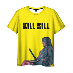 Мужская футболка 3D с принтом Убить Билла в Петрозаводске, 100% полиэфир | прямой крой, круглый вырез горловины, длина до линии бедер | kill bill | катана | квентин | меч | невеста | тарантино | ума турман