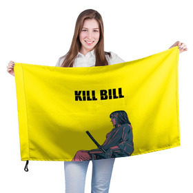 Флаг 3D с принтом Убить Билла в Петрозаводске, 100% полиэстер | плотность ткани — 95 г/м2, размер — 67 х 109 см. Принт наносится с одной стороны | kill bill | катана | квентин | меч | невеста | тарантино | ума турман