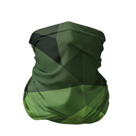 Бандана-труба 3D с принтом Хаки геометрия в Петрозаводске, 100% полиэстер, ткань с особыми свойствами — Activecool | плотность 150‒180 г/м2; хорошо тянется, но сохраняет форму | зеленый | полигоны