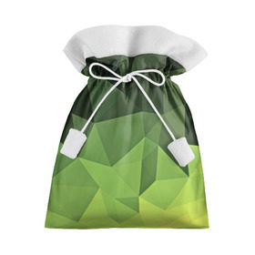 Подарочный 3D мешок с принтом Хаки геометрия в Петрозаводске, 100% полиэстер | Размер: 29*39 см | зеленый | полигоны