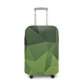 Чехол для чемодана 3D с принтом Хаки геометрия в Петрозаводске, 86% полиэфир, 14% спандекс | двустороннее нанесение принта, прорези для ручек и колес | зеленый | полигоны