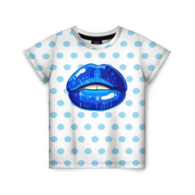 Детская футболка 3D с принтом Winter lips в Петрозаводске, 100% гипоаллергенный полиэфир | прямой крой, круглый вырез горловины, длина до линии бедер, чуть спущенное плечо, ткань немного тянется | Тематика изображения на принте: 