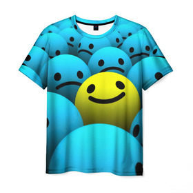 Мужская футболка 3D с принтом Сохраняй оптимизм в Петрозаводске, 100% полиэфир | прямой крой, круглый вырез горловины, длина до линии бедер | настроение | оптимизм | позитив | смайл | смайлик