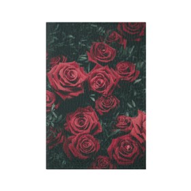 Обложка для паспорта матовая кожа с принтом Бархатные розы в Петрозаводске, натуральная матовая кожа | размер 19,3 х 13,7 см; прозрачные пластиковые крепления | Тематика изображения на принте: бархат | бутоны | роза | розы | цветы