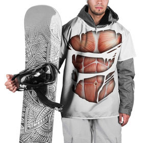 Накидка на куртку 3D с принтом Человек без кожи в Петрозаводске, 100% полиэстер |  | кожа | креатив | мода | мышцы | раны | рваная | стиль