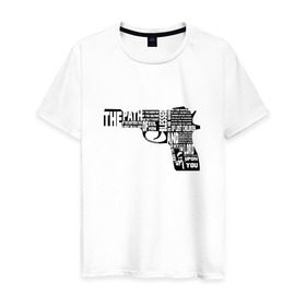 Мужская футболка хлопок с принтом Pulp Fiction в Петрозаводске, 100% хлопок | прямой крой, круглый вырез горловины, длина до линии бедер, слегка спущенное плечо. | 25 17 | 2517 | библия | криминальное чтиво | оружие | пистолет | самюэль джексон | цитата | эклезиаст