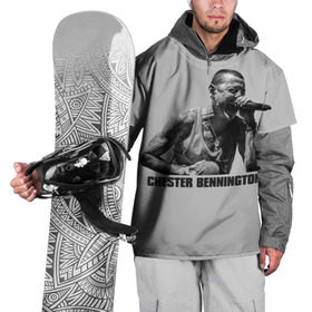 Накидка на куртку 3D с принтом Честер Беннингтон в Петрозаводске, 100% полиэстер |  | Тематика изображения на принте: bennington | chester | linkin | park | rip | беннингтон | рок | честер