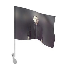 Флаг для автомобиля с принтом Честер Беннингтон в Петрозаводске, 100% полиэстер | Размер: 30*21 см | bennington | chester | linkin | park | rip | беннингтон | рок | честер