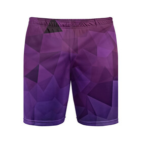 Мужские шорты 3D спортивные с принтом Фиолетовые грани в Петрозаводске,  |  | abstract | abstraction | color | geometry | mirror | polygon | абстракция | геометрия | грани | линии | полигоны | сочетания | стекло | треугольники