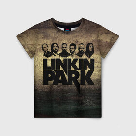Детская футболка 3D с принтом Linkin Park Band в Петрозаводске, 100% гипоаллергенный полиэфир | прямой крой, круглый вырез горловины, длина до линии бедер, чуть спущенное плечо, ткань немного тянется | Тематика изображения на принте: chester bennington | linkin park | беннингтон | линкин паркб честер | майк | шинода