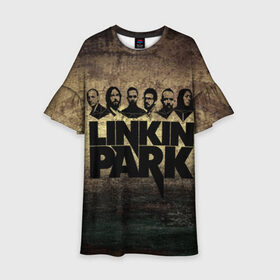 Детское платье 3D с принтом Linkin Park Band в Петрозаводске, 100% полиэстер | прямой силуэт, чуть расширенный к низу. Круглая горловина, на рукавах — воланы | chester bennington | linkin park | беннингтон | линкин паркб честер | майк | шинода